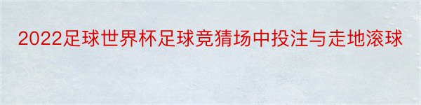 2022足球世界杯足球竞猜场中投注与走地滚球